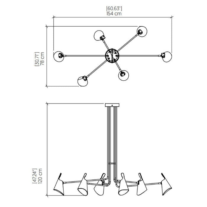 Accord 1447 Balance 6-lt 61" LED Pendant