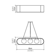 Accord 1448 Sfera 3-lt 33" LED Pendant
