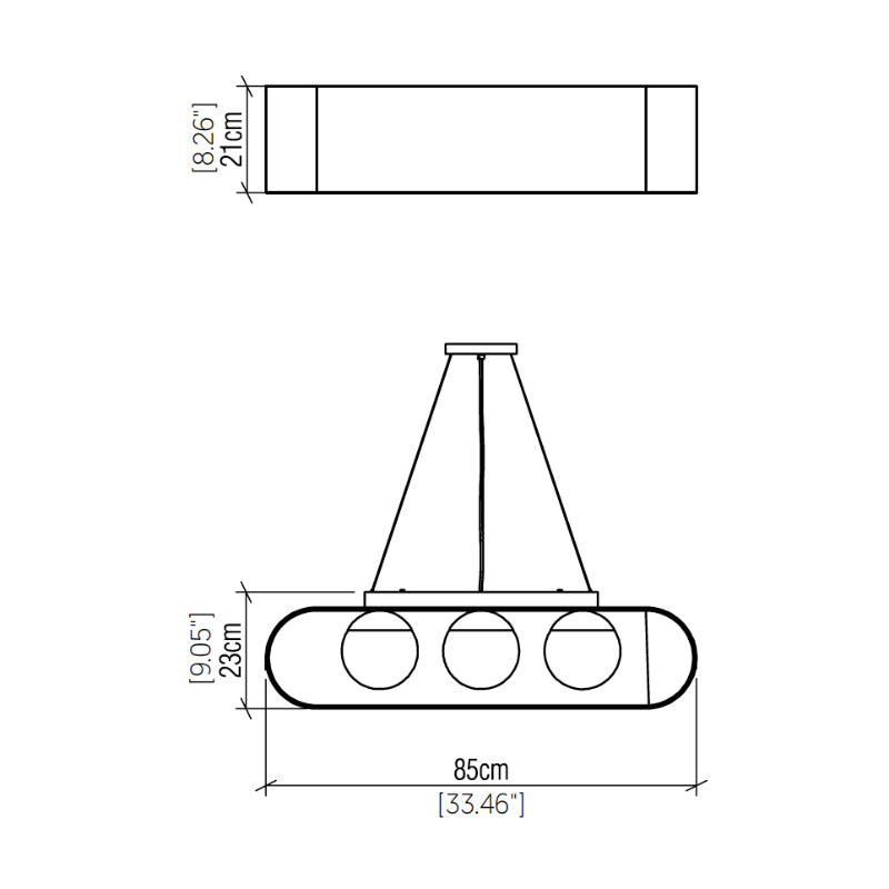 Accord 1448 Sfera 3-lt 33" LED Pendant
