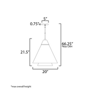 Maxim 14483 Sumatra 1-lt 20" Pendant