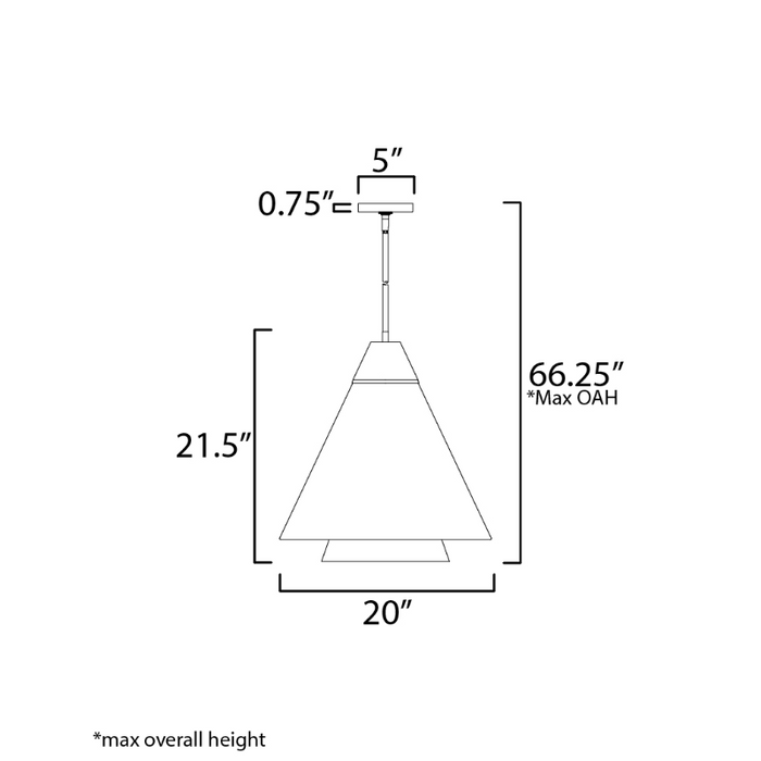 Maxim 14483 Sumatra 1-lt 20" Pendant
