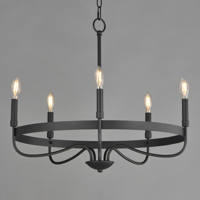 Maxim 14495 Frankie 5-lt 26" Chandelier - Matte Black