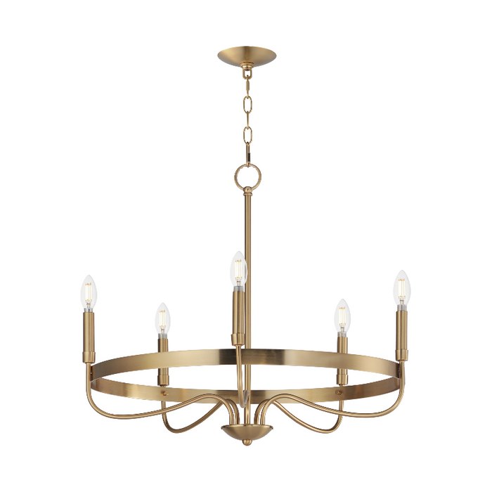 Maxim 14495 Frankie 5-lt 26" Chandelier - Heritage Brass