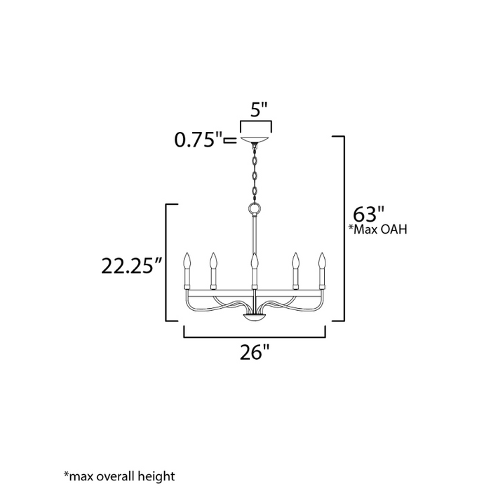 Maxim 14495 Frankie 5-lt 26" Chandelier