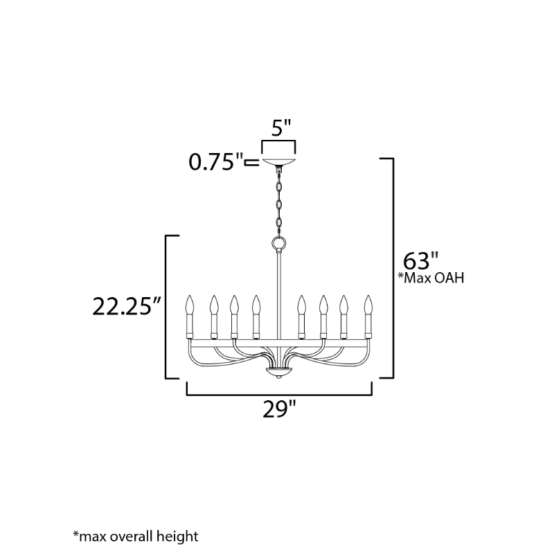Maxim 14498 Frankie 8-lt 29" Chandelier
