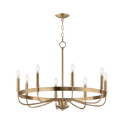 Maxim 14498 Frankie 8-lt 29" Chandelier - Heritage Brass