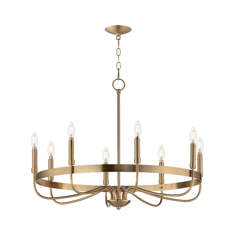 Maxim 14498 Frankie 8-lt 29" Chandelier - Heritage Brass