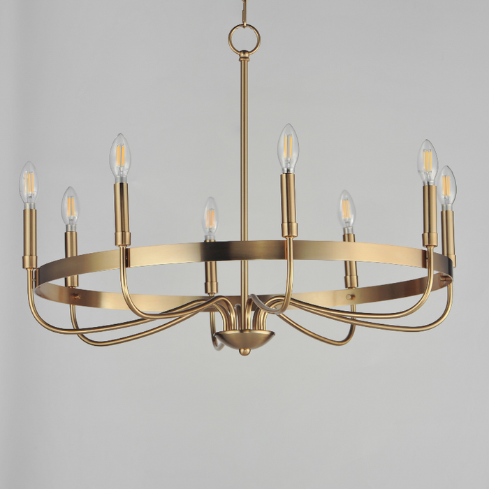 Maxim 14498 Frankie 8-lt 29" Chandelier - Heritage Brass