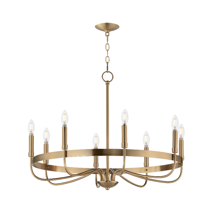Maxim 14498 Frankie 8-lt 29" Chandelier - Heritage Brass