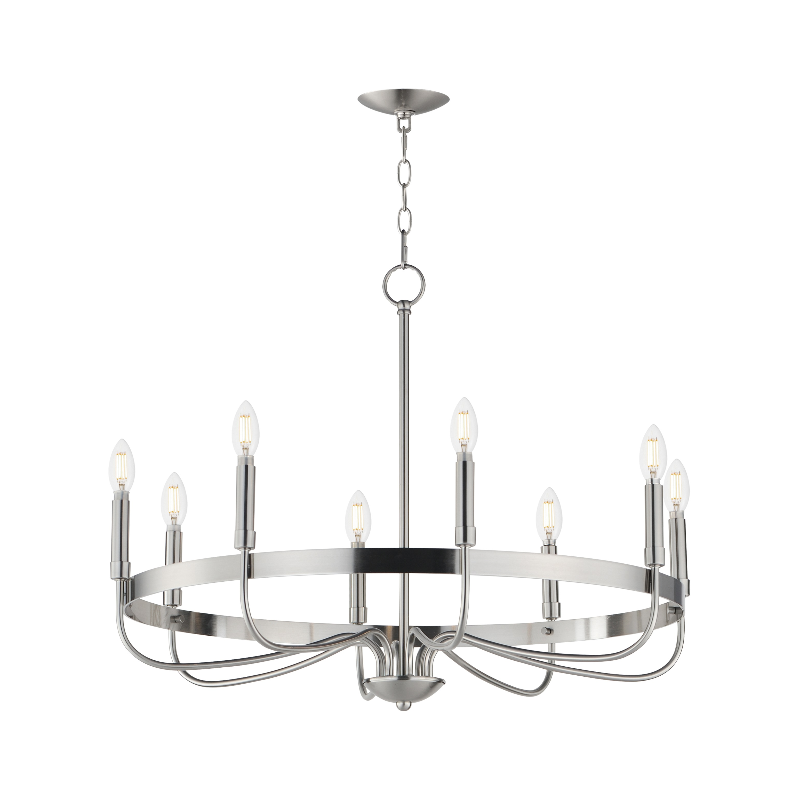 Maxim 14498 Frankie 8-lt 29" Chandelier - Satin Nickel