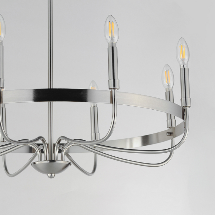 Maxim 14498 Frankie 8-lt 29" Chandelier - Satin Nickel