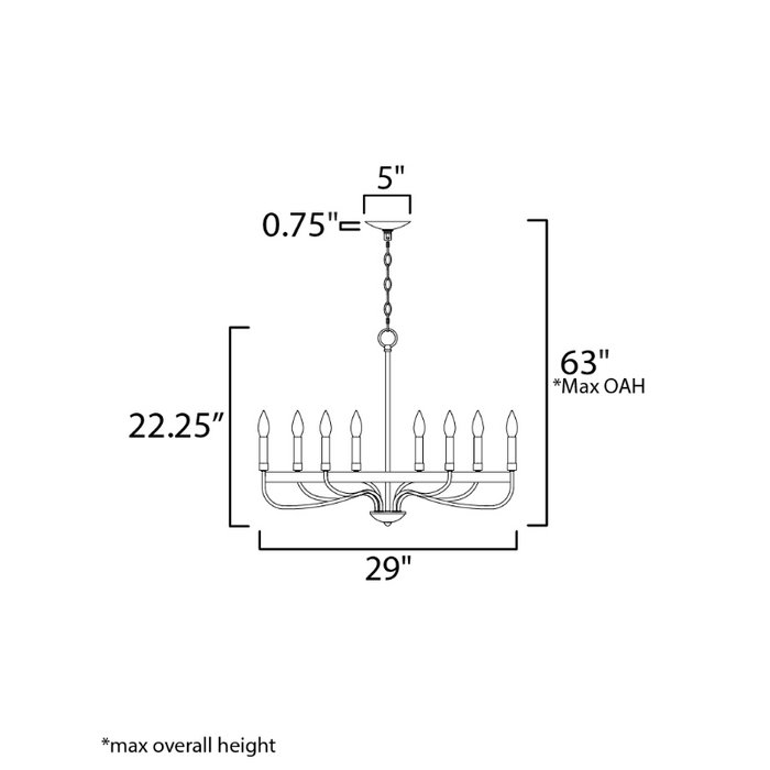 Maxim 14498 Frankie 8-lt 29" Chandelier