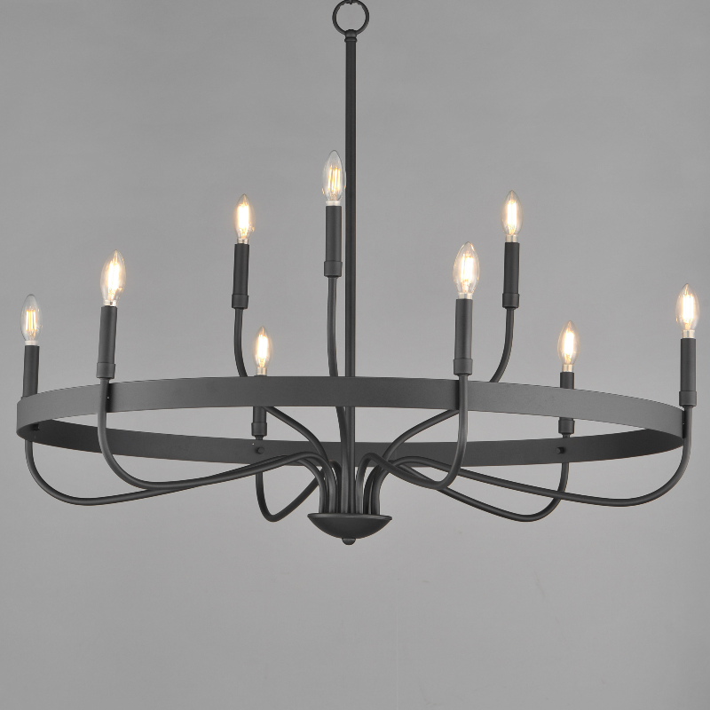 Maxim 14499 Frankie 9-lt 40" Chandelier - Matte Black