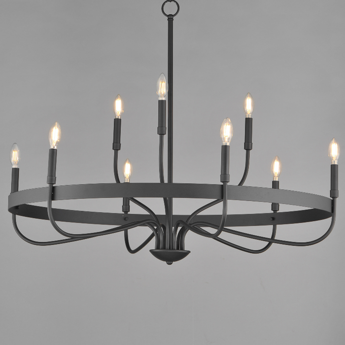 Maxim 14499 Frankie 9-lt 40" Chandelier - Matte Black