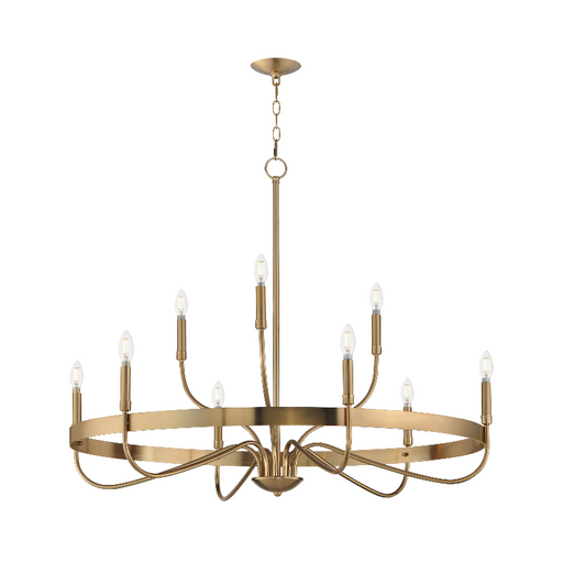 Maxim 14499 Frankie 9-lt 40" Chandelier - Heritage Brass