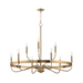 Maxim 14499 Frankie 9-lt 40" Chandelier - Heritage Brass