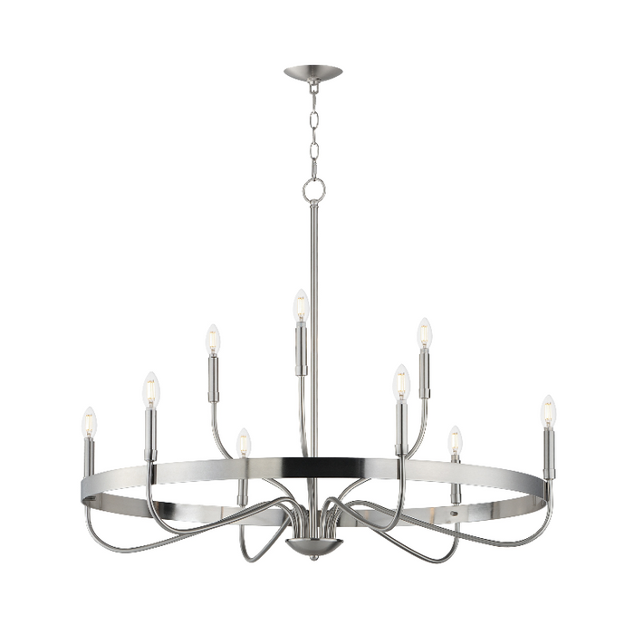 Maxim 14499 Frankie 9-lt 40" Chandelier - Satin Nickel