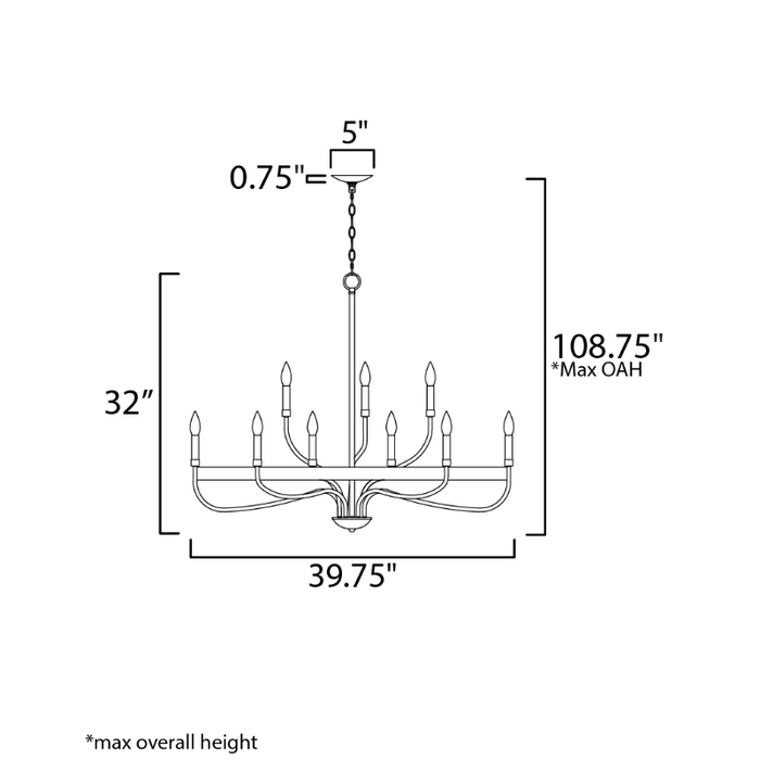 Maxim 14499 Frankie 9-lt 40" Chandelier
