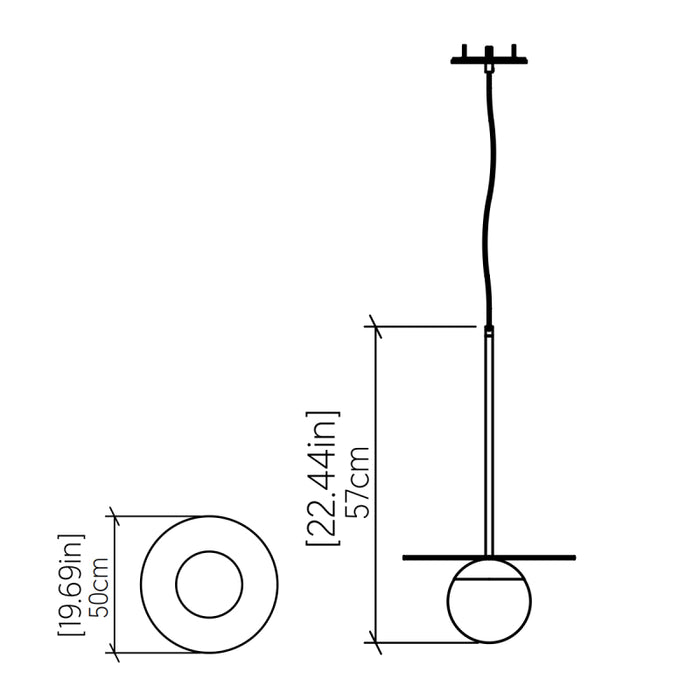 Accord 1464 Orbit 1-lt 20" LED Pendant