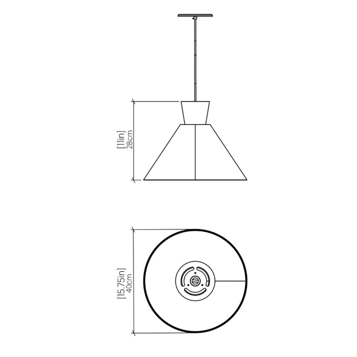 Accord 1474 Conical 1-lt 16" LED Pendant
