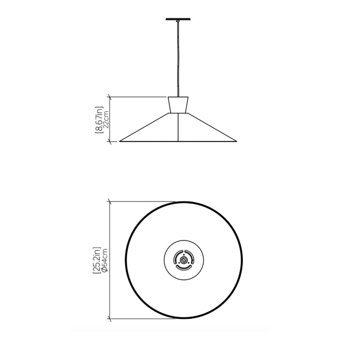Accord 1475 Conical 1-lt 25" LED Pendant