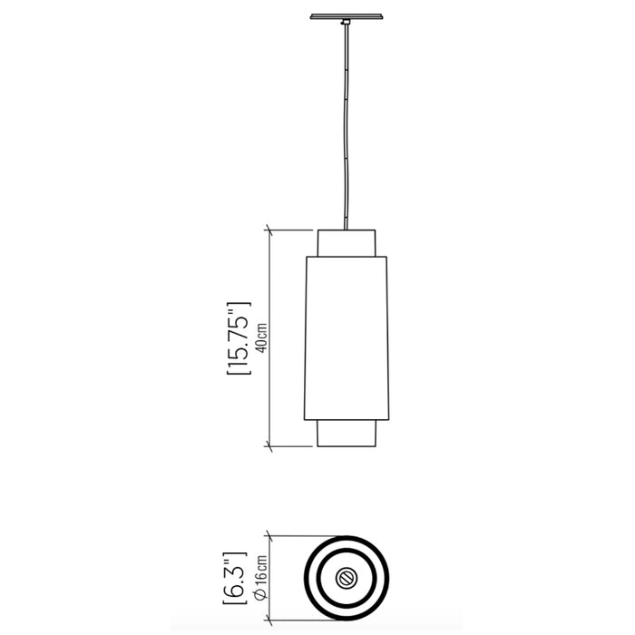 Accord 1477 Cylindrical 1-lt 16" Tall LED Pendant