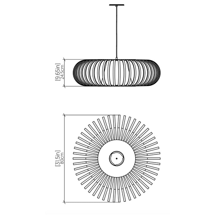 Accord 1496 Balloon 1-lt 32" LED Pendant