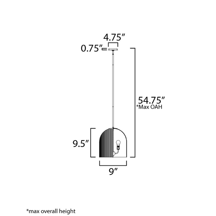 Maxim 15121 Dune 1-lt 9" Pendant