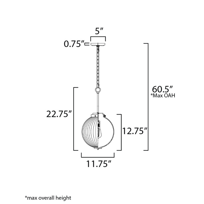 Maxim 15194 Kasbah 1-lt 12" Pendant