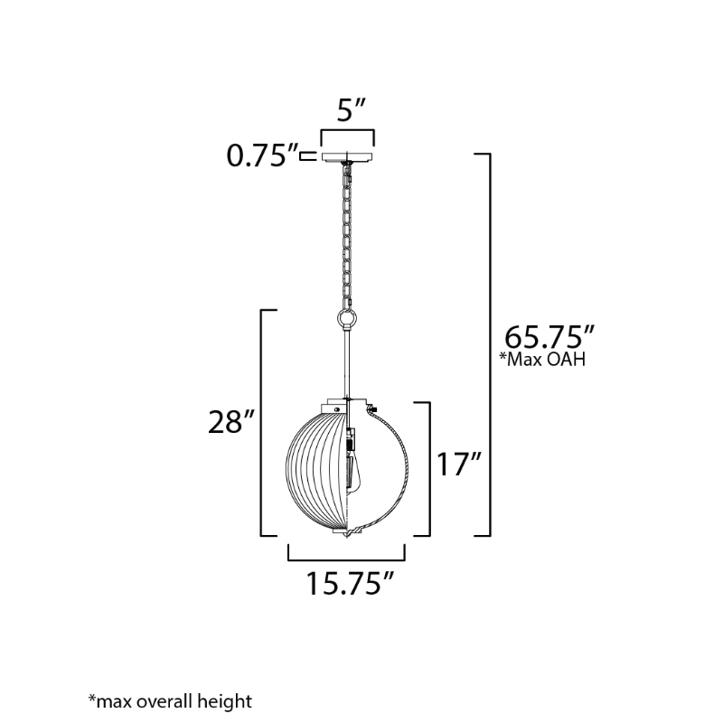 Maxim 15196 Kasbah 1-lt 16" Pendant