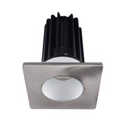 Lotus LED-2-S15W Designer 2" 15W LED Square Recessed Downlight, 24° Beam Angle - Alzak/Brushed Nickel