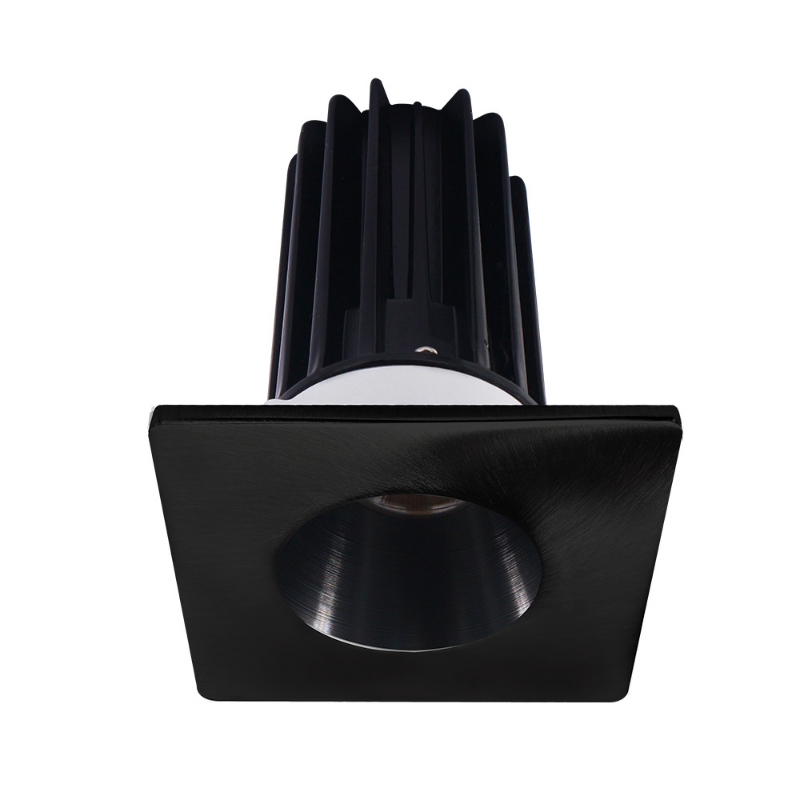 Lotus LED-2-S15W Designer 2" 15W LED Square Recessed Downlight, 24° Beam Angle - Black/Black