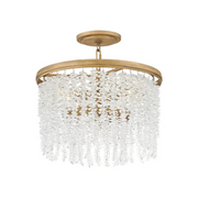 Fredrick Ramond FR41493 Rubina 4-lt 18" LED Pendant - Burnished Gold/Clear Crystal