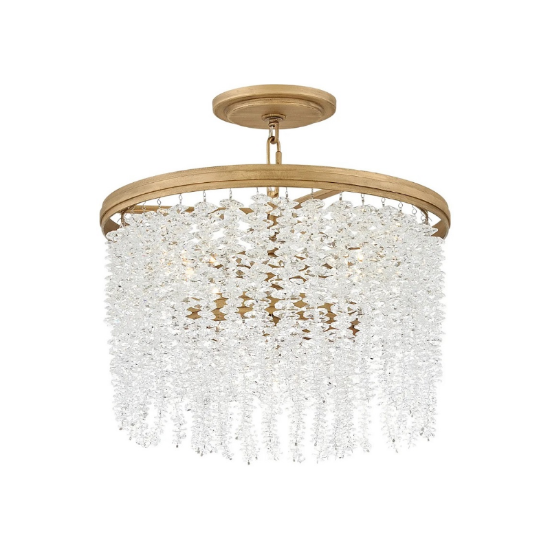 Fredrick Ramond FR41493 Rubina 4-lt 18" LED Pendant - Burnished Gold/Clear Crystal