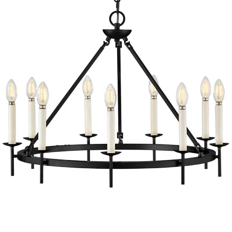 Hinkley 47475 Copley 9-lt 28" LED Chandelier - Black