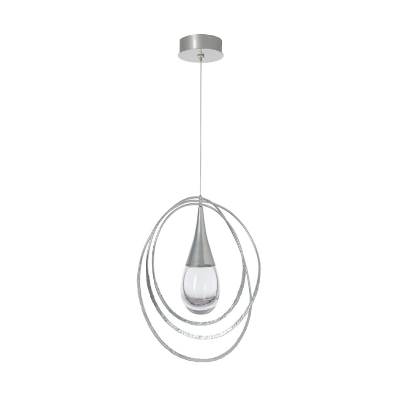 Hubbardton Forge 161191 Lyric 1-lt 16" LED Pendant - Sterling