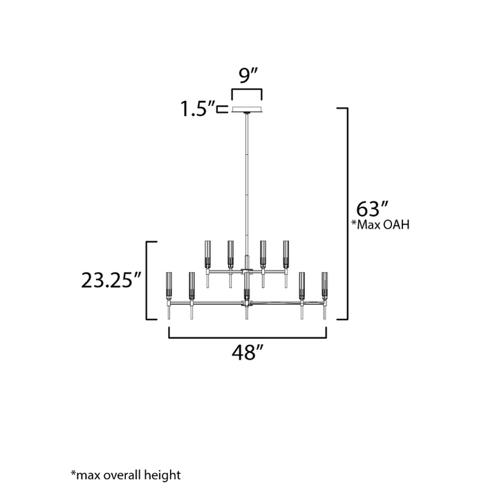 Maxim 16129 Flambeau 12-lt 48" LED Chandelier