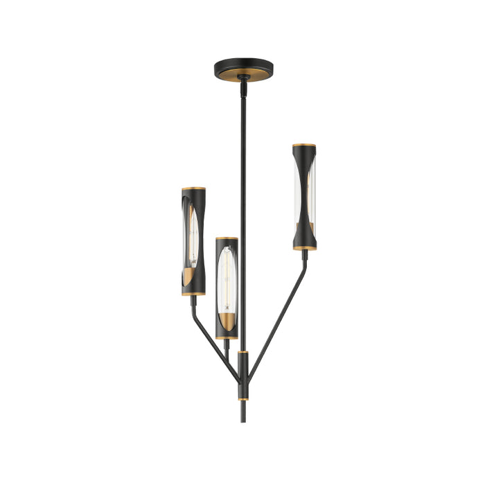 Maxim 16173 Regent 3-lt 14" LED Pendant-Black / Antique Brass