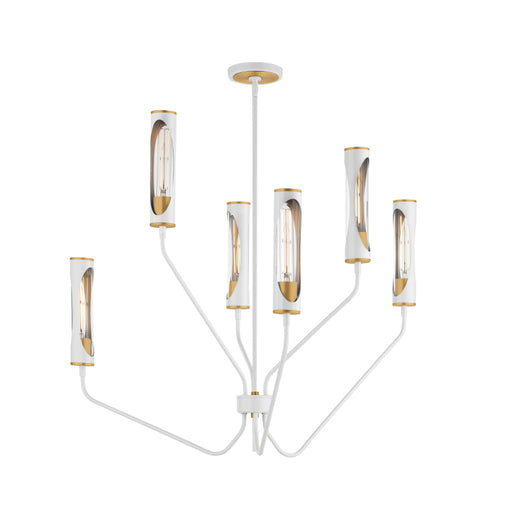 Maxim 16176 Regent 6-lt 36" LED Pendant-Light French Gray / Natural Aged Brass