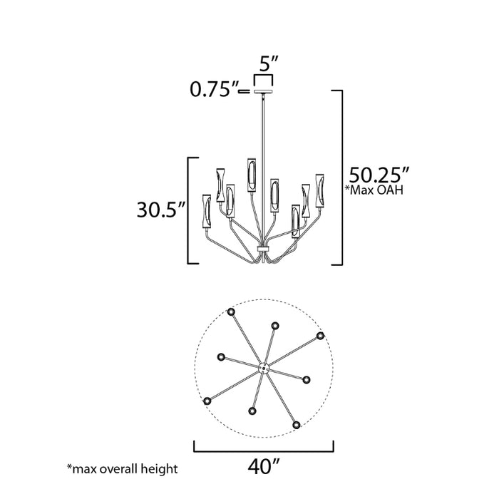 Maxim 16178 Regent 8-lt 40" LED Pendant