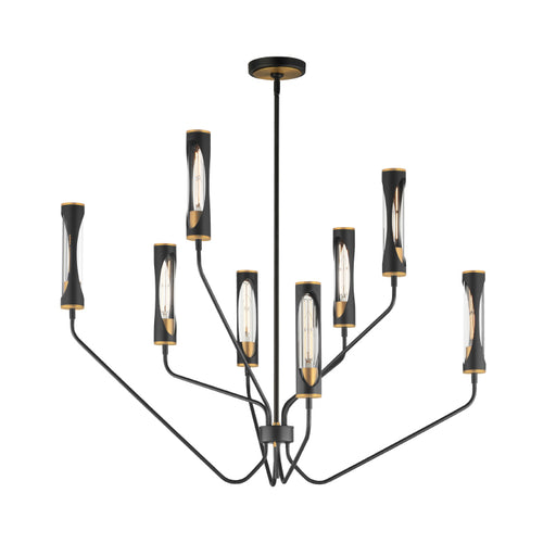 Maxim 16178 Regent 8-lt 40" LED Pendant-Light French Gray / Natural Aged Brass