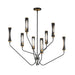 Maxim 16178 Regent 8-lt 40" LED Pendant-Light French Gray / Natural Aged Brass