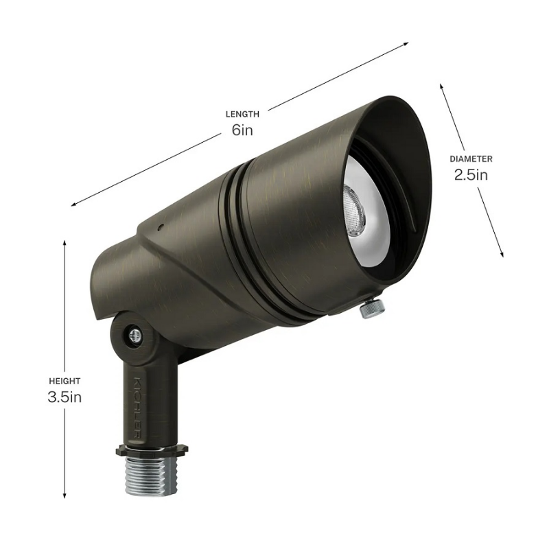 Kichler 16311 Varia 12V LED Accent Light, 2CCT & 4 Lumens Selectable