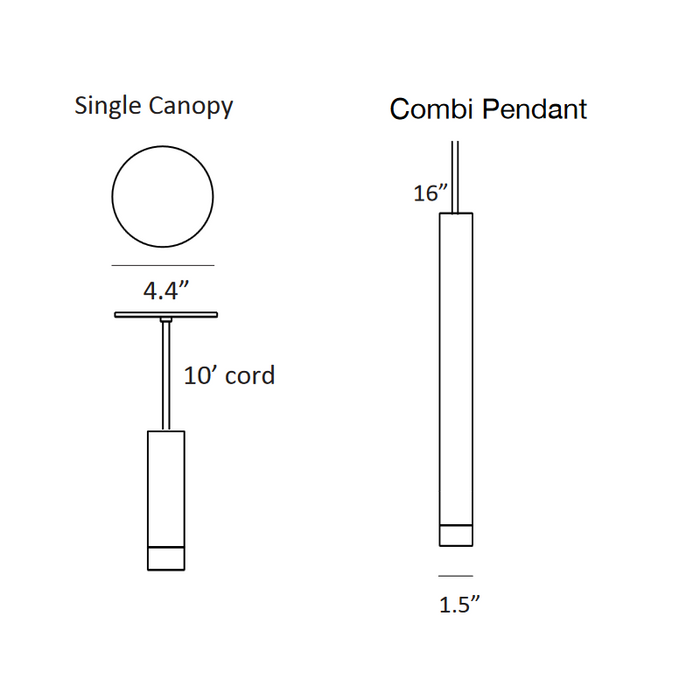 Koncept CMP-S1-S-16 Combi LED Pendant, Metal Plate with Frosted Glass Ball