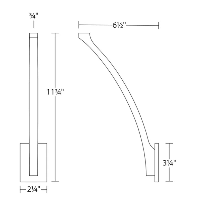 Sonneman 1715 Profili Sweep 12" Tall LED Sconce