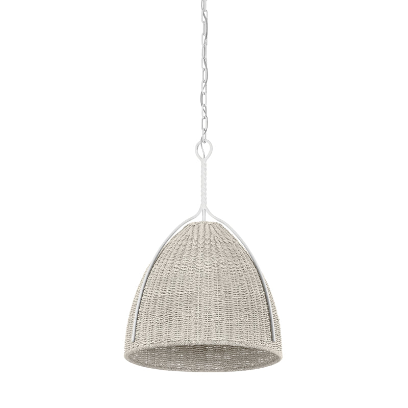 Hudson Valley 1718 Woodlawn 1-lt 19" Pendant - White Plaster/Bleached