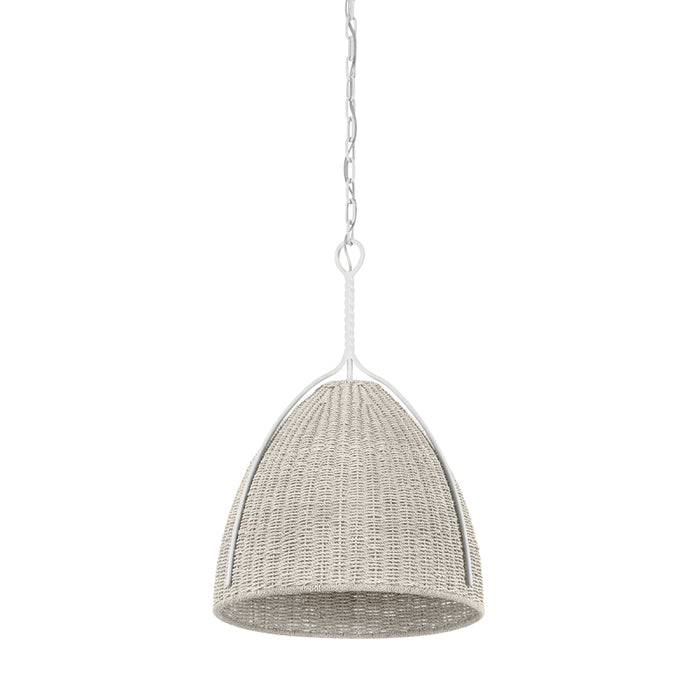 Hudson Valley 1718 Woodlawn 1-lt 19" Pendant - White Plaster/Bleached