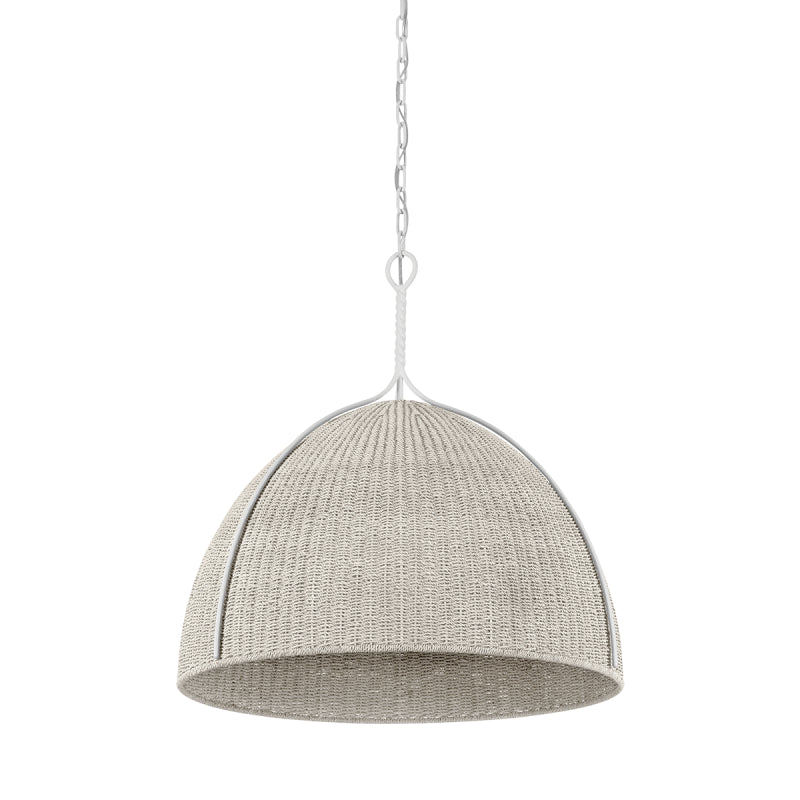 Hudson Valley 1728 Woodlawn 1-lt 29" Pendant - White Plaster/Bleached