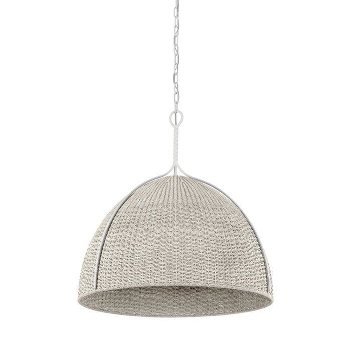 Hudson Valley 1728 Woodlawn 1-lt 29" Pendant - White Plaster/Bleached