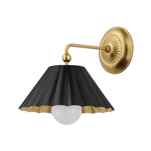 Maxim 18051 Primrose 1-lt 11" Tall Wall Sconce - Black/Gold Leaf